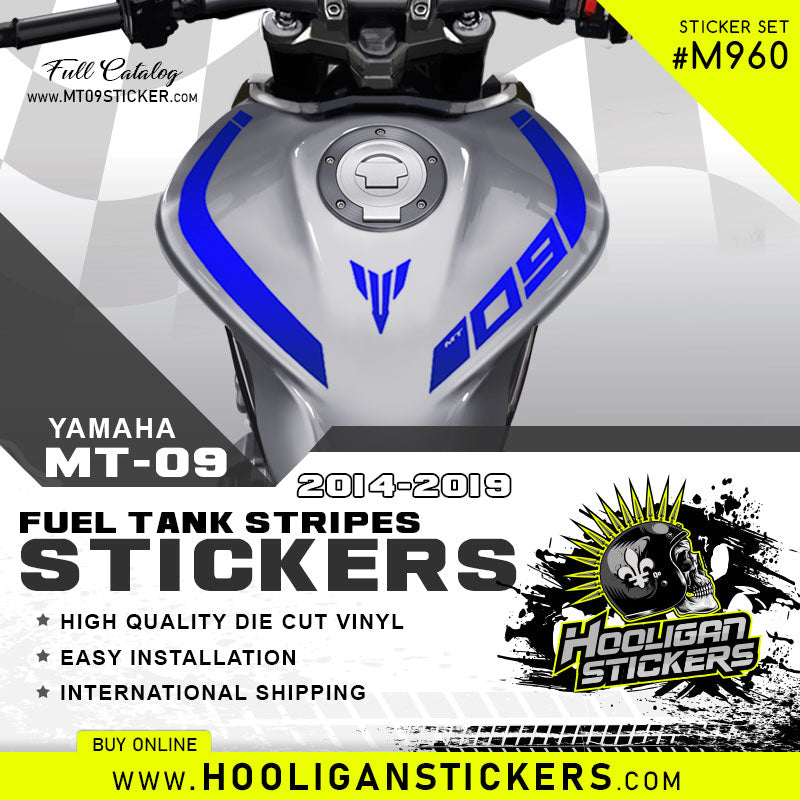 Yamaha MT-09 curve fuel tank stickers [M960]