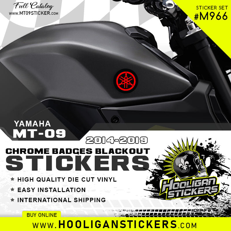 RED overlay and matte black background wrap blackout emblem cover-up sticker kit (M966)