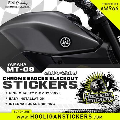 Silver overlay and matte black background wrap blackout emblem cover-up sticker kit (M966)
