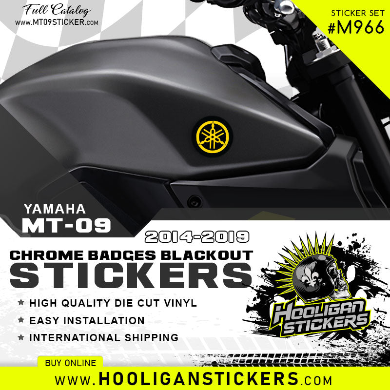 Carbon Fiber look tank emblem cover-up tuning fork sticker set (M966C) –  Hooligan Stickers