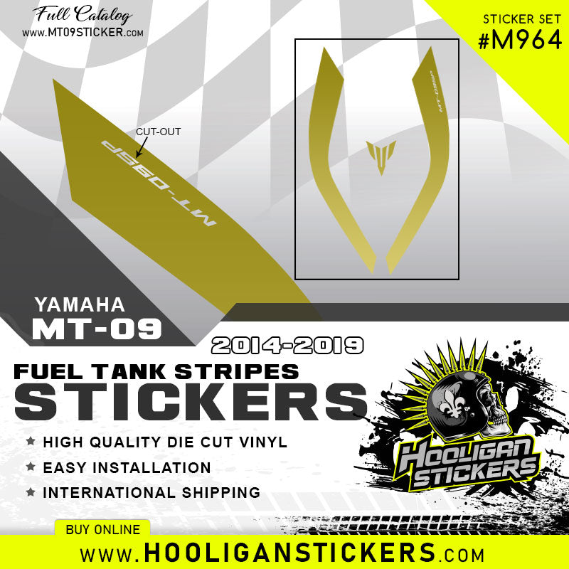 Yamaha MT-09 SP curve fuel tank stickers [M964]