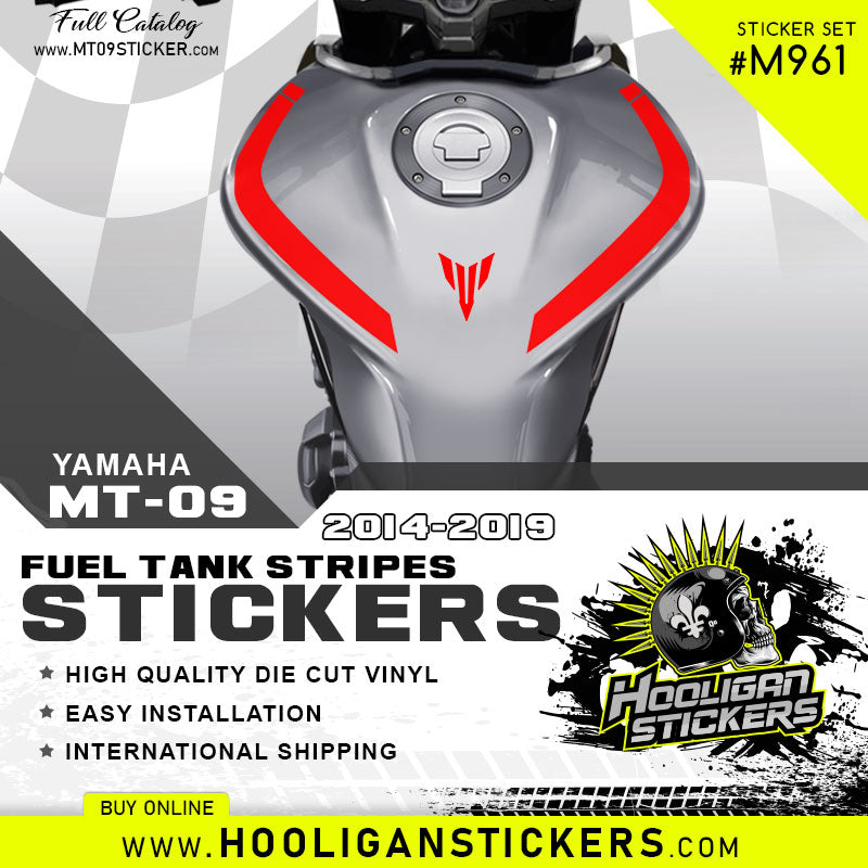 Yamaha MT-09 / FZ-09 curve fuel tank stickers [M961] – Hooligan