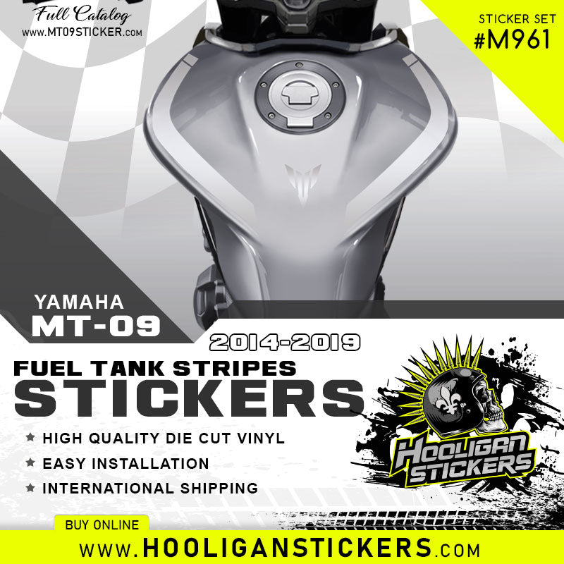 Yamaha MT-09 / FZ-09 curve fuel tank stickers [M961]