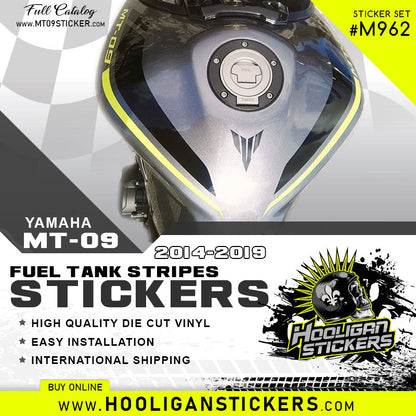 Yamaha MT-09 curve fuel tank stickers [M962]