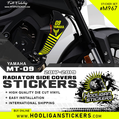Yamaha MT-09 FZ-09 radiator side cover stickers [M967]