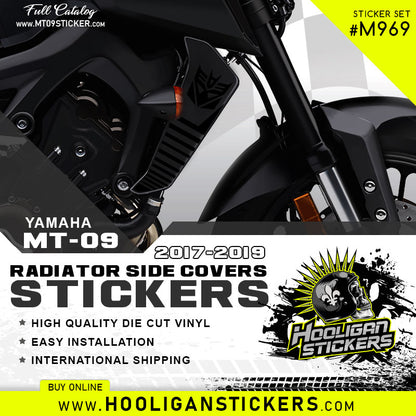 Yamaha MT-09 FZ-09 DECEPTICON radiator side cover stickers [M969]