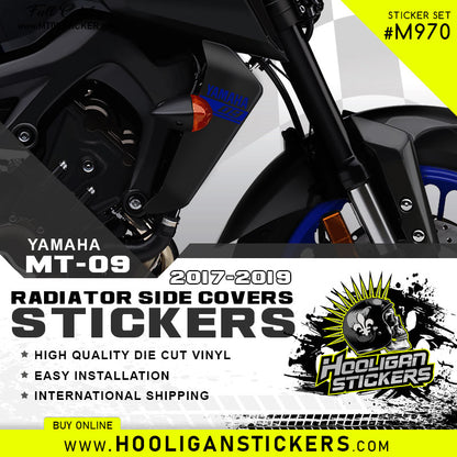 Yamaha MT-09 FZ-09 radiator side cover stickers [M970]