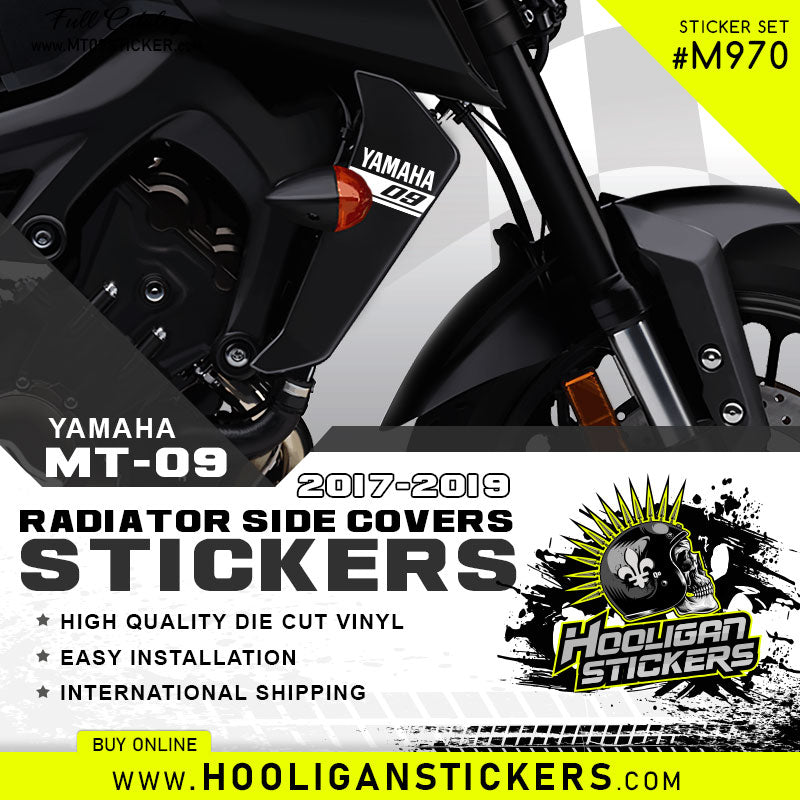 Yamaha MT-09 FZ-09 radiator side cover stickers [M970]