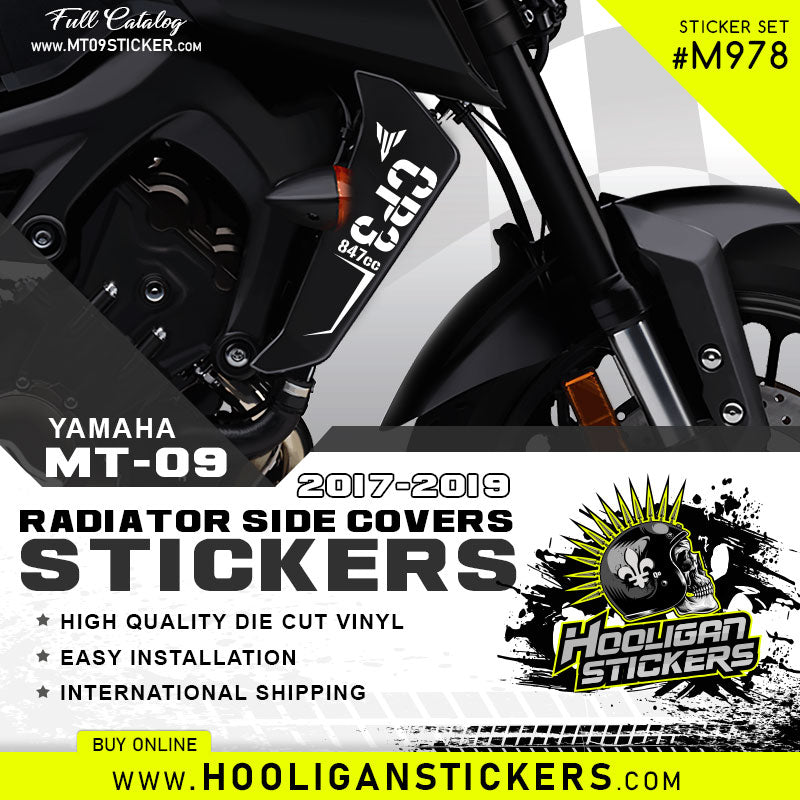 Yamaha MT-09 / FZ-09 CP3 radiator side cover stickers [M978]