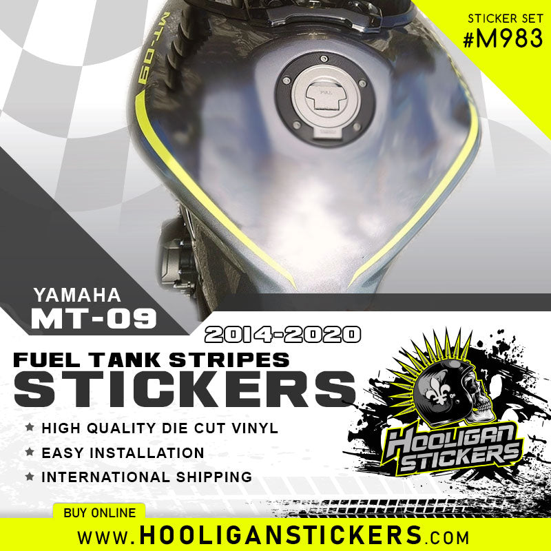 Yamaha THIN MT-09 curve fuel tank stickers [M983]