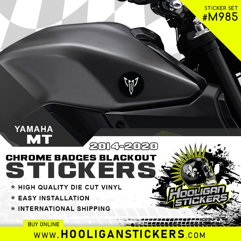 Blackout chrome emblem badge cover-up MT slim sticker kit (M985)