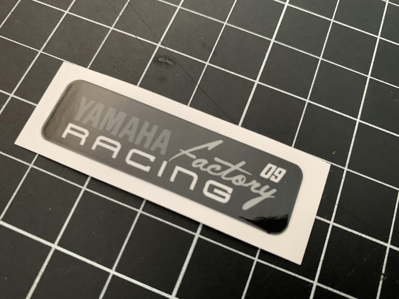 Yamaha factory racing printed peel and stick handle bar sticker