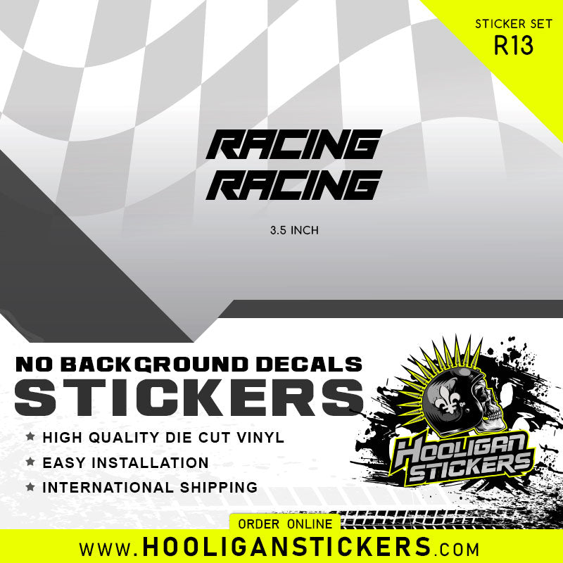 RACING decal custom vinyl sticker [R13] – Hooligan Stickers