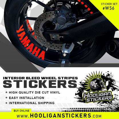 Yamaha WHEEL STRIPES curve interior *rim lip bleed* stickers [WS06]