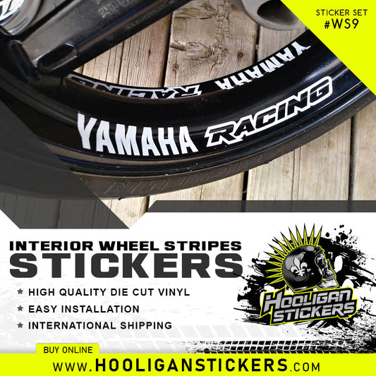 Yamaha RACING WHEEL STRIPES curve interior rim stickers [WS09]